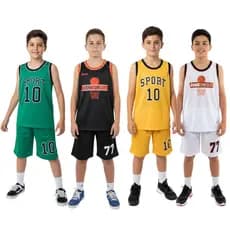 Conjunto Esportivo Infantil Masculino 6 a 12 Anos – Regata e Short Basquete Verão