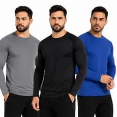 Kit 3 Camisas Térmicas UV50+ Manga Longa Proteção Solar Segunda Pele Unissex