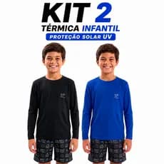 Kit 2 Camisa Térmica Juvenil Menino 2 a 14 anos Blusa Proteção Solar Uv50+