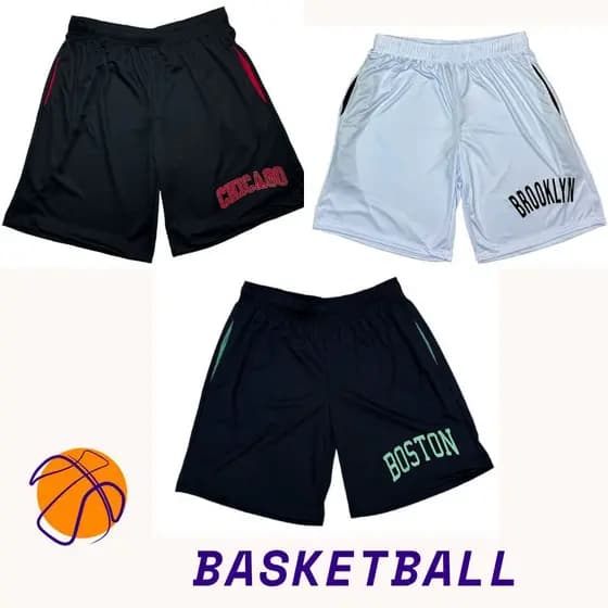 KIT SHORT COM BOLSO ESPORTIVO BASKETBALL TECIDO LEVE E CONFORTÁVEL