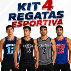 Kit 4 Regatas Masculina Esportivas Academia Treino Fitness Corrida Leve Secagem Rápida