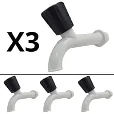 Torneira de Jardim Branca Kit com 3 Tanque Branca Plástico P/ Tanque, Maquinha, Lavadora Herc