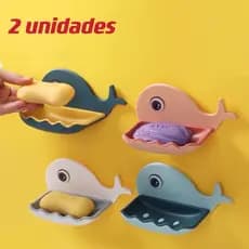 Saboneteiras De Parede Kit Com 2 Formato De Baleia Com Camada Dupla Para Banheiro