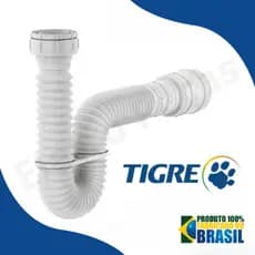 Sifão Sanfonado Ajustável Multiuso Tigre adaptável com grampo de fixação tubo extensível