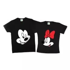 KIT 2 CAMISETAS MICKEY E MINNIE CAMISETA MASCULINA E FEMININA FAMÍLIA FESTA ANIVERSÁRIO ALGODÃO PREMIUM ENVIO IMEDIATO
