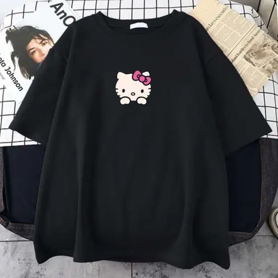 CAMISETA ALGODÃO PREMIUM ANIME KITTY STREETWEAR ENVIO IMEDIATO