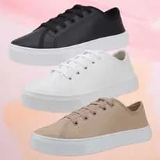 Kit 3 Pares Casual Sapatenis Unissex Solado Caixa Alta Moderno Estiloso Antiderrapante Lançamento