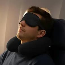 Kit Viagem Almofada de Pescoço e Máscara de Dormir Conforto Adulto e Infantil