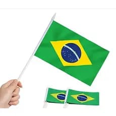 Bandeira Brasil Bandeiras de Mão 30cmX45cm - KIT5 a  KIT20 Poliéster Torcida Evento Escola