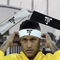 Faixa Testeira Neymar Jr - Preta e Branca - Tecido Leve e Costura de Qualidade - Estampa em DTF - Esportiva - NJR
