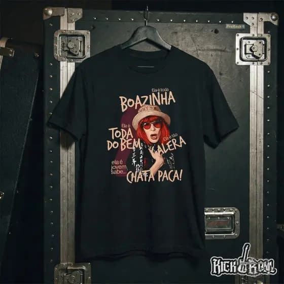 Camiseta oferta Camiseta Premium Rock "Rita Lee Toda Boazinha" T-Shirt Feminina Estilo Pop Aesthetic em Algodão