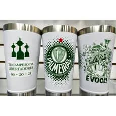 Copo Térmico Palmeiras Inox Com Tampa 473ml | Torcedor Verdão Tricampeão Libertadores | Mantém Gelado e Quente