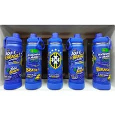 🏆 Garrafa Térmica Brasil Azul Estilo Torcedor 1L Com Tampa e Alça | Ideal Para Treino, Trabalho e Dia a Dia
