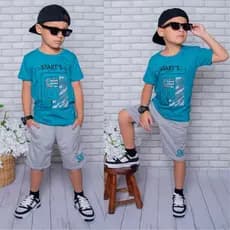 Conjuntos Infantil Menino Diversos Estiloso Verão Camisa e Bermuda Juvenil Top Veste Do 2 ao 14 anos