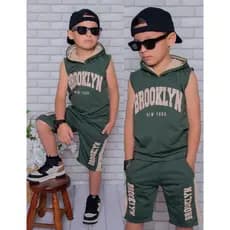 Conjunto Infantil Menino Lançamento  Verão Camisa 100% Algodão e Bermuda  Veste do 2 ao 14 anos