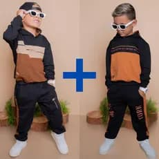 Kit Com 2 Conjuntos Infantil Menino Inverno MOLETINHO Meia Estação Blusa + Calça do 2 ao 14 anos