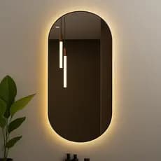 Espelho Oval Luz Led Com Fonte 110/220V Espelho Moderno Decoração Hall Salao Envio Full