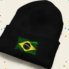 Touca Gorro Brasil Torcedor Poliester Frio Inverno