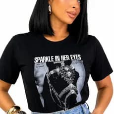 Blusa Feminina 100% Algodão Confortável Não Transparente T-Shirt Moda Casual