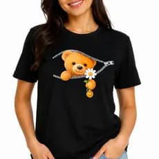 Blusa Feminina 100% Algodão Confortável Não Transparente T-Shirt Moda Casual