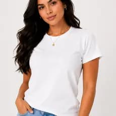 Camisetas Básicas Femininas 100% Algodão Premium | Preto, Branco e Marrom | P, M e G