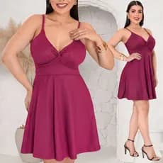 Vestido Curto Soltinho  de Alça Com Bojo Malha Canelada