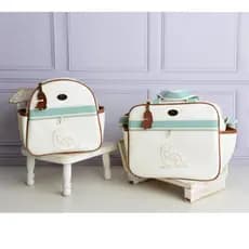 Kit Bolsa Maternidade com 2 Peças Bordado e Personalizado com Cavalo, Borboleta e Safari