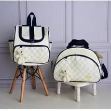 Kit Maternidade 2 Peças Luxo com Urso l Mala e Mochila com Faixa e Laço