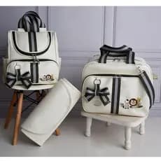 Kit Maternidade 3 Peças Mochila 2 Em 1 Com Trocador l Personalizado e Bordado l Safari, Borboleta