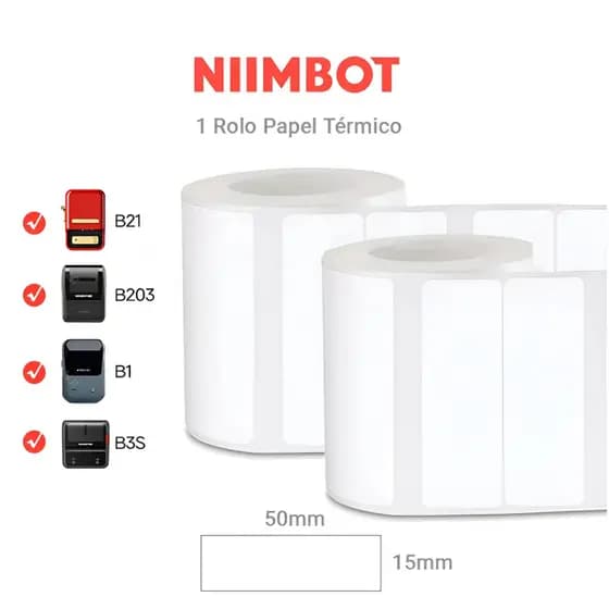 Etiqueta Niimbot 50x15mm Branca (460un) B1/b21/b3s