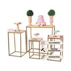 Jogo De Mesa Cubo 4 Peça Para Decoração De Festa Aniversario Kit Pegue Monte