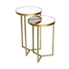 Conjunto Mesas Lateral De Ferro Sala Moderna Decoração Resistente E Elegante