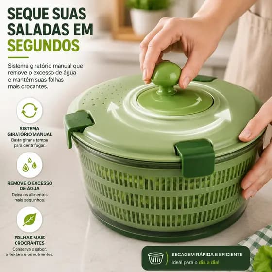 Centrífuga Secadora de Alimentos Multifuncional para Saladas Frutas e Legumes