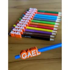 Ponteira, Etiqueta 3D para lápis Personalizada perfeito para crianças não perder o lápis na escola