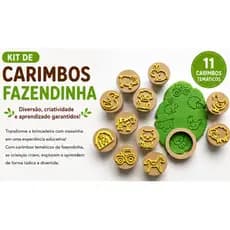 Kit 11 Carimbos de massinha - Fazenda com animais diferentes para criança, recurso pedagógico e terapêuticos