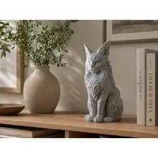 Escultura Decorativa Gato Mandala em PLA – Impressão 3D | Design Elegante e Exclusivo