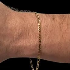 Pulseira Masculina 3x1 Aço Inoxidável 2mm Corrente Original Moda