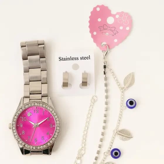 Relógio Feminino com Pulseira e Brinco – Estilo, Elegância e Presente Perfeito
