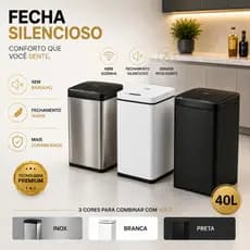 Lixeira Sensor Automática Quadrada Retangular 12 L 14 L 40 L 50 Litros Aço Inoxidável Sem Contato