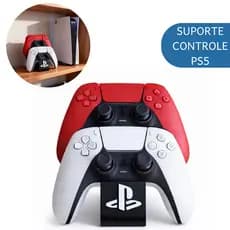Suporte Duplo Controle PS5 DualSense | Base para 2 Controles Gamer Organizador de Mesa Setup Premium
