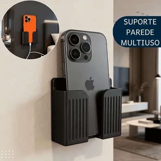 Suporte Carregador de Parede para Celular e Controle | Multiuso Autoadesivo Organizador Universal