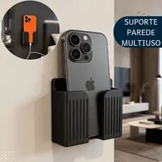 Suporte Carregador de Parede para Celular e Controle | Multiuso Autoadesivo Organizador Universal