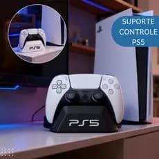 Suporte para Controle PS5 Compatível com DualSense | Organizador Gamer para Mesa ou Estação de Jogos