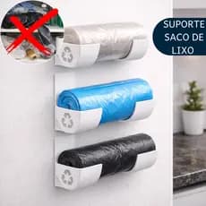 Suporte Multiuso Sacos Plásticos Lixo Porta Rolo Cozinha Dupla Face