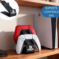 Suporte Duplo para Controle PS5 Joystick | Organizador Gamer Mesa Estação de Jogos Design Moderno