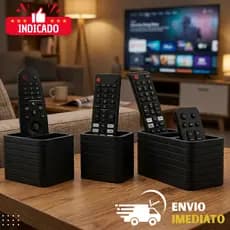 Porta Controle Remoto Ripado | Suporte Organizador Moderno Minimalista para Mesa TV Sala