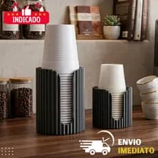 Suporte Organizador Porta Copos Descartáveis Dispenser de Café Festa| Bancada Cozinha Escritório Moderno