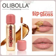 Delineador labial fosco dourado destacável à prova d'água de longa duração destacável máscara labial brilho labial