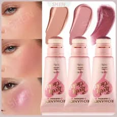 Blush líquido em bastão pérola fino Glitter creme textura de veludo pó delicado fácil de aplicar maquiagem