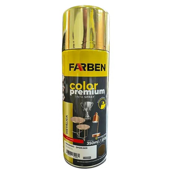 Tinta Spray Metálicos Farben 350ml Artesanato Várias Cores